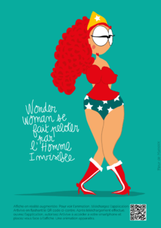 Affiche Wonder Woman en réalité augmentée