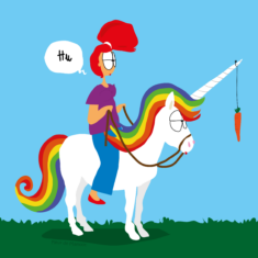 Tableau La licorne 80 cm x 80